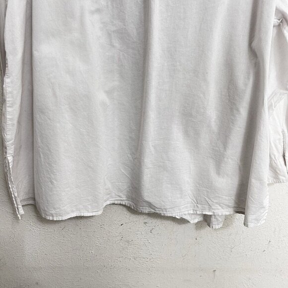 Catherines White Silver Sequin White Blouse Top Size 1X Button Front Long Sleeve - Picture 11 of 12